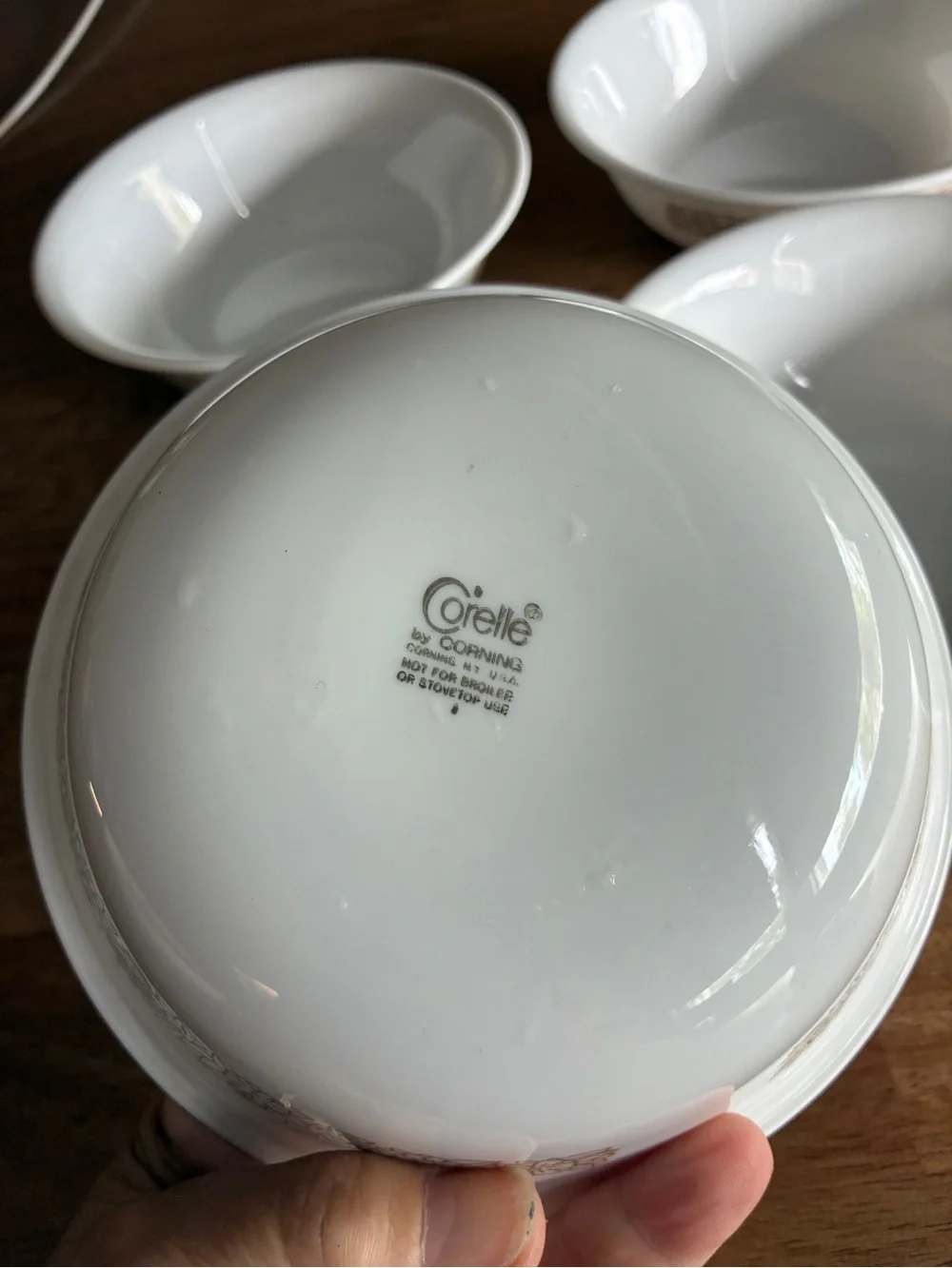 4 Vintage Corelle by Corning Woodland Brown Pattern Fruit Bowls Made In USA